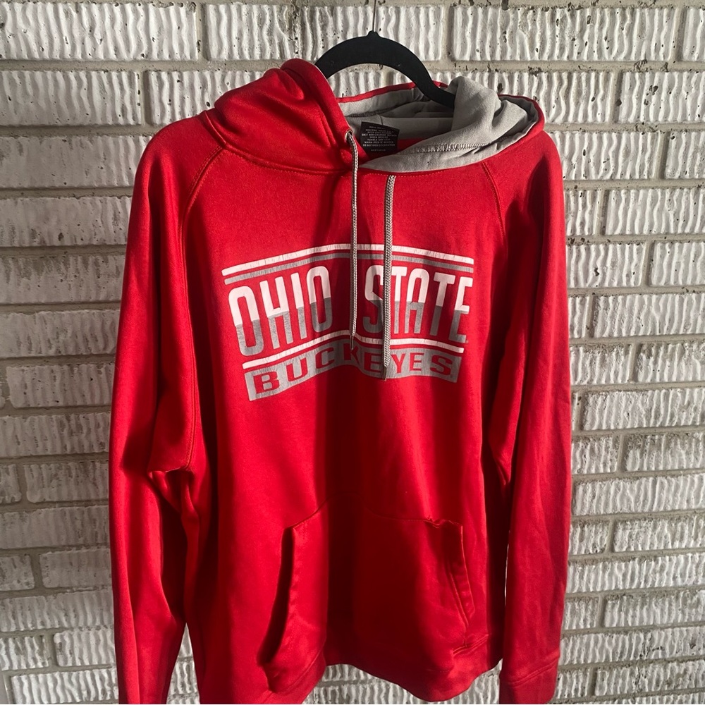 Ohio State Buckeyes Red and Gray Hoodie